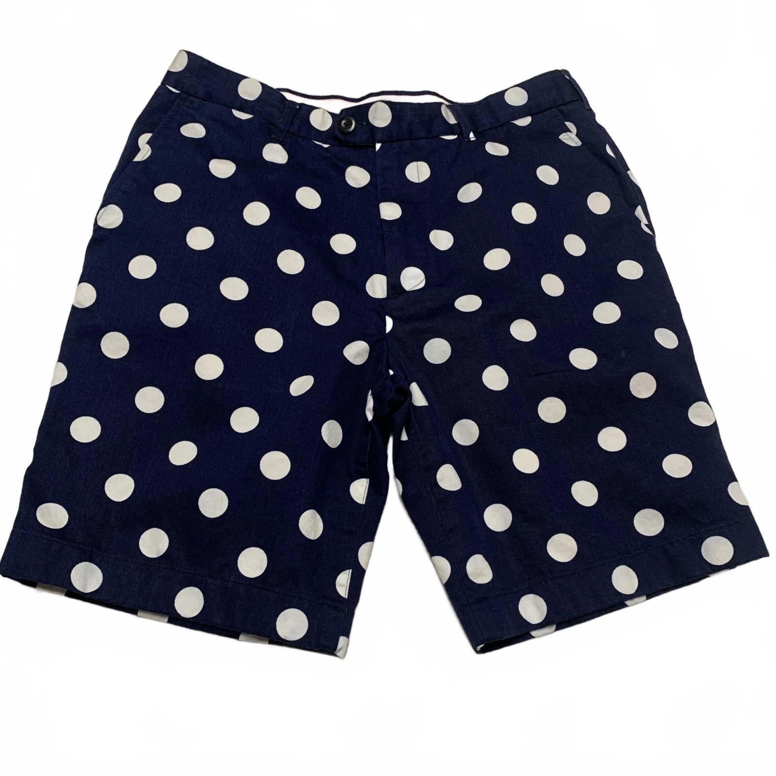 Pantalones cortos chinos Jack Spade Bleecker NY para hombre, talla 32, azul marino y blanco con lunares, talla 32