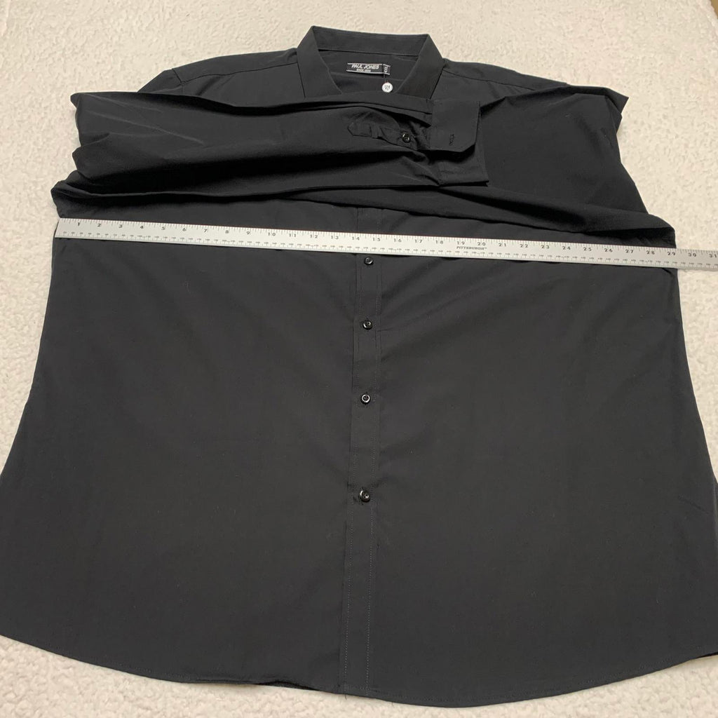 Camisa de manga larga con botones negra Paul Jones para hombre, talla 4XL