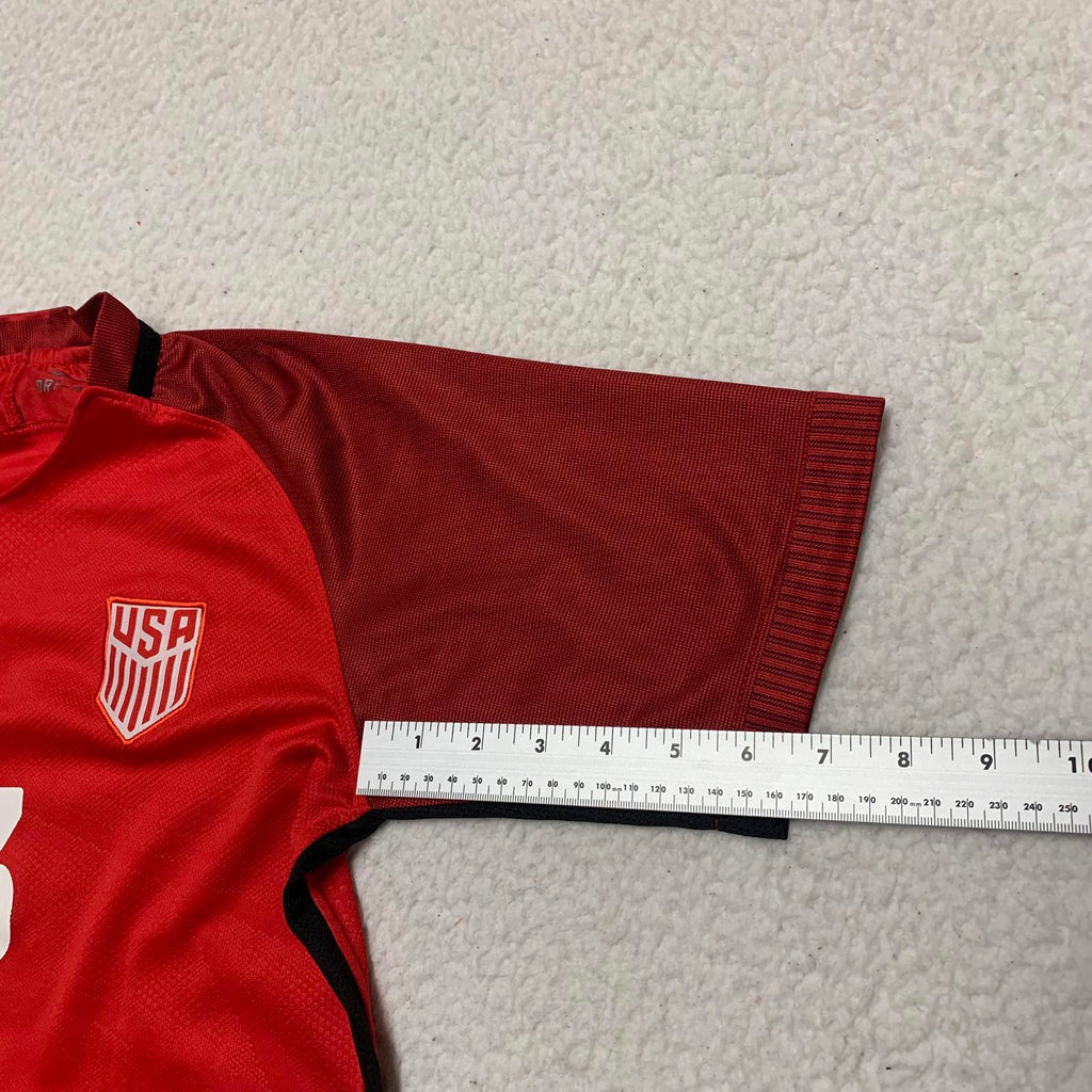 Camiseta de fútbol Nike USA para mujer, talla 26, rojo, negro, Morgan #13, tecnología Dri-FIT