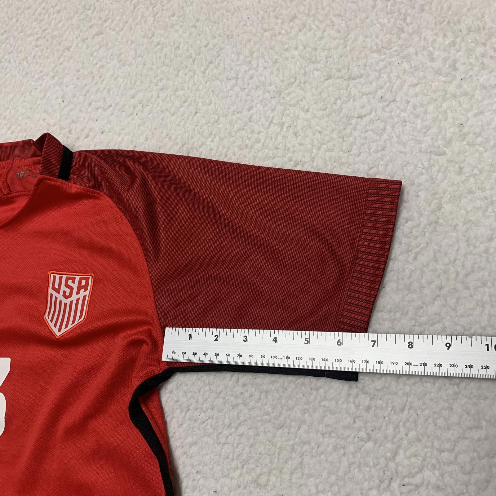 Camiseta de fútbol Nike USA para mujer, talla 26, rojo, negro, Morgan #13, tecnología Dri-FIT