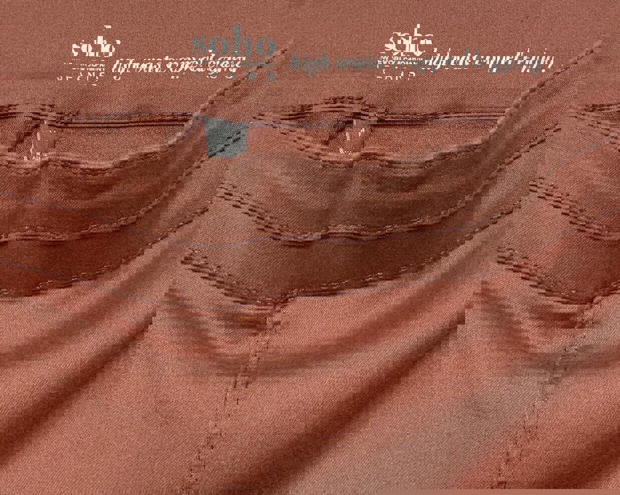 Leggings de cintura alta para mujer Soho, color rosa malva, corte holgado, talla M