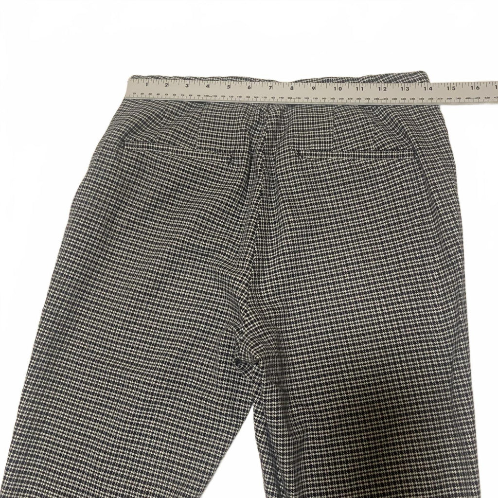 Pantalones de vestir LOFT para mujer, talla 8, estampado a cuadros blanco y negro, ajustados y con curvas