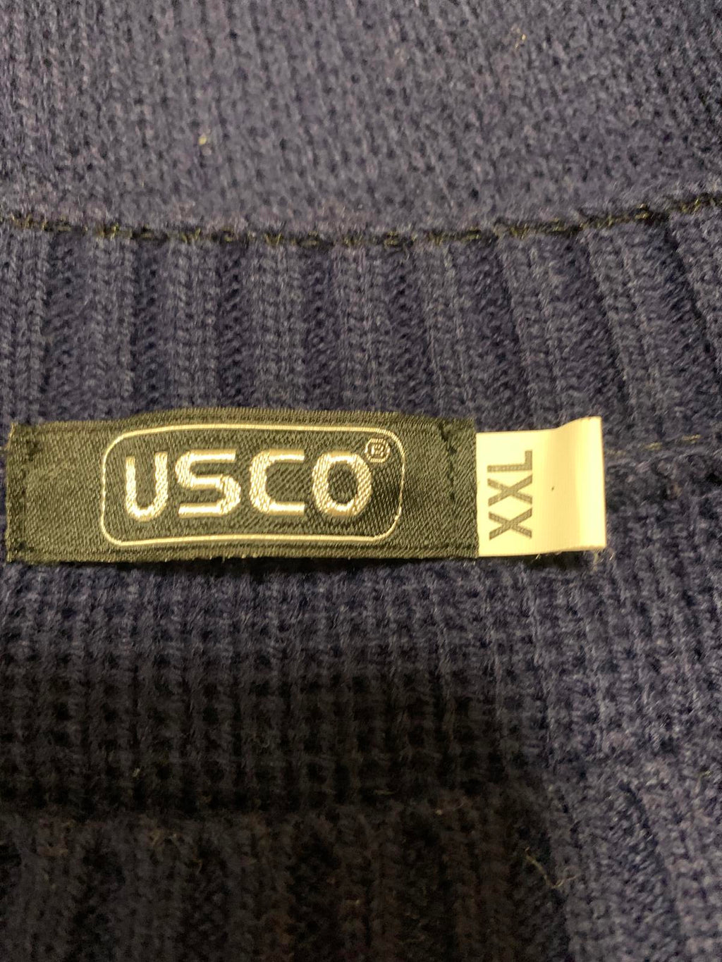 Suéter navideño azul marino USCO para hombre, talla XXL, con estampado festivo de Papá Noel