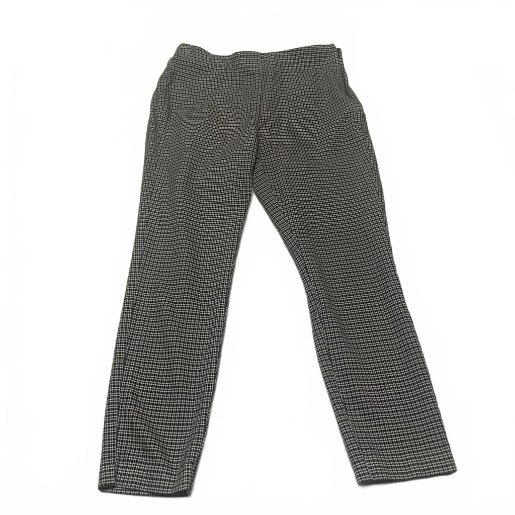 Pantalones de vestir LOFT para mujer, talla 8, estampado a cuadros blanco y negro, ajustados y con curvas