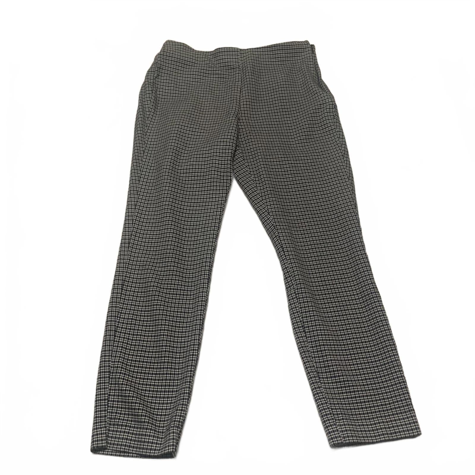 Pantalones de vestir LOFT para mujer, talla 8, estampado a cuadros blanco y negro, ajustados y con curvas