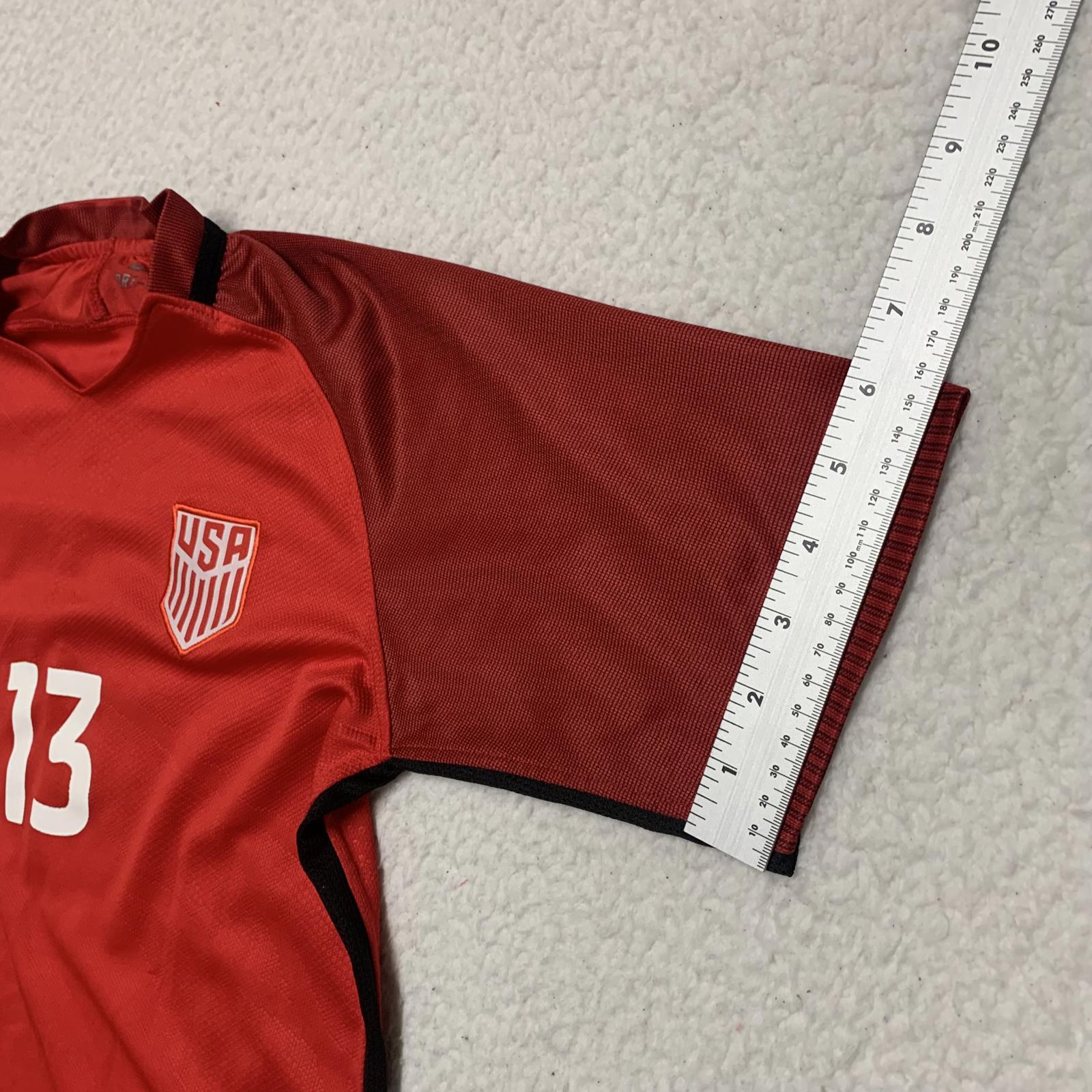 Camiseta de fútbol Nike USA para mujer, talla 26, rojo, negro, Morgan #13, tecnología Dri-FIT