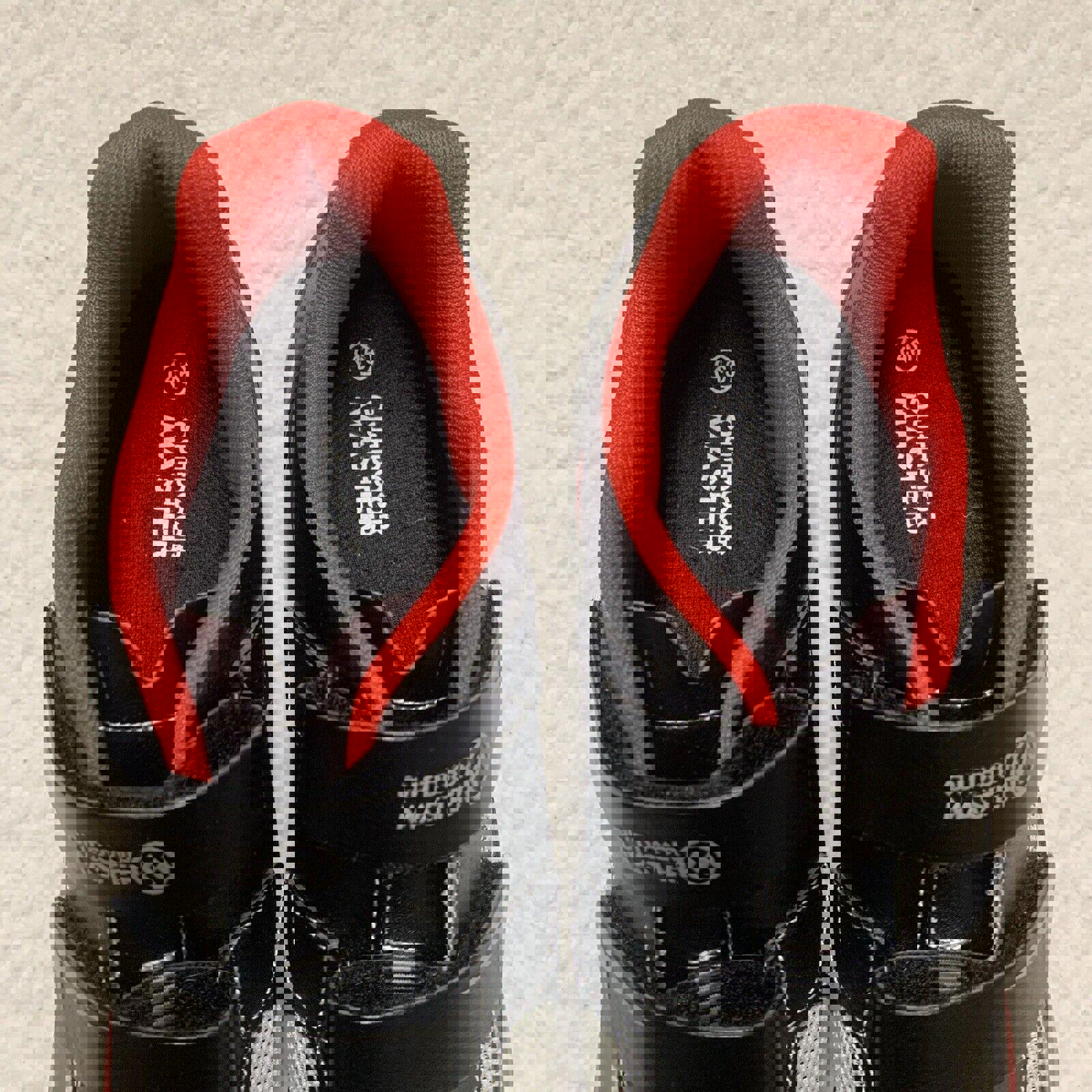 Zapatillas de ciclismo Outdoor Master unisex para mujer, talla 13, para hombre, talla 11, color negro, rojo y gris