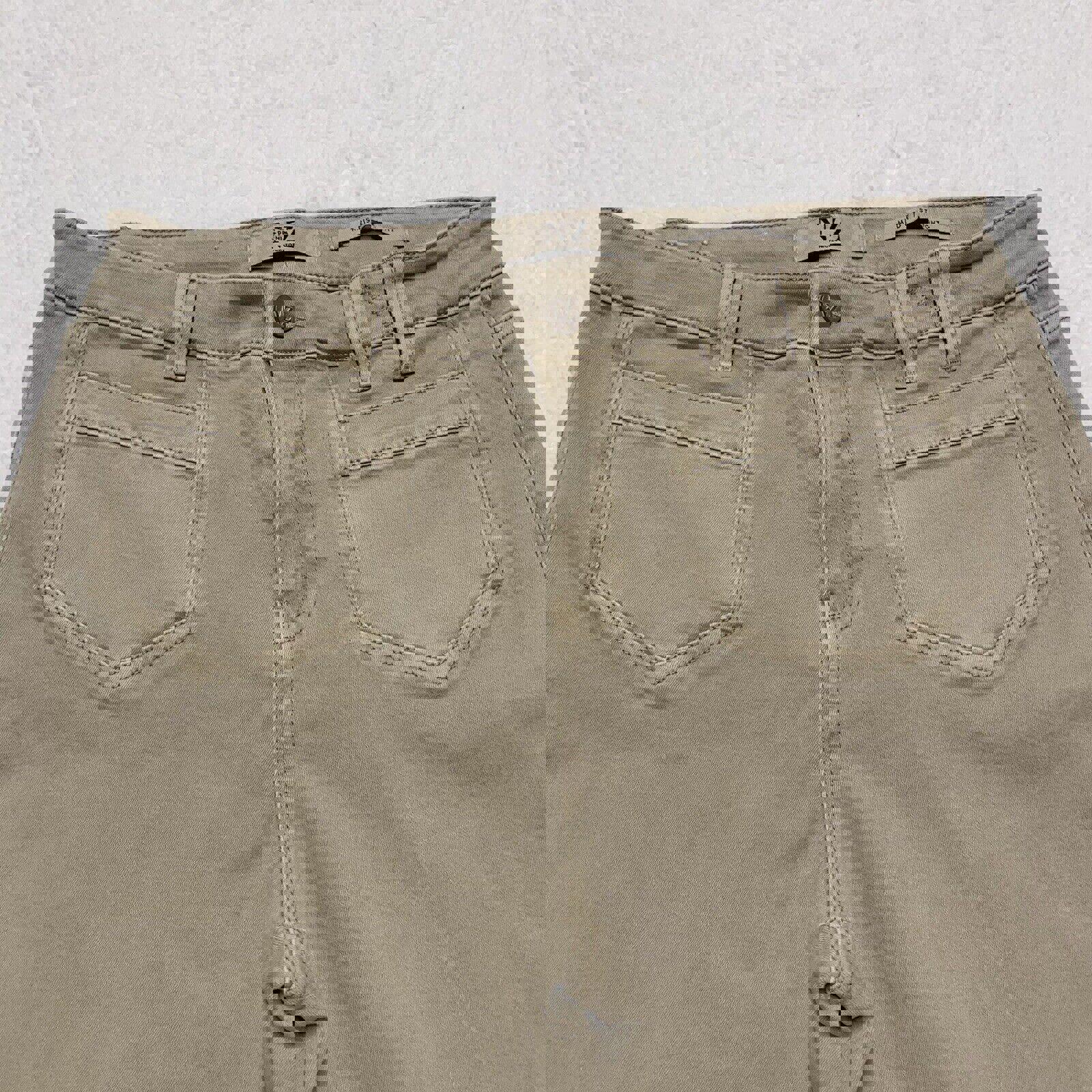 Vaqueros Nic+Zoe para mujer, talla 32, color tostado, con parche en el bolsillo delantero, color beige