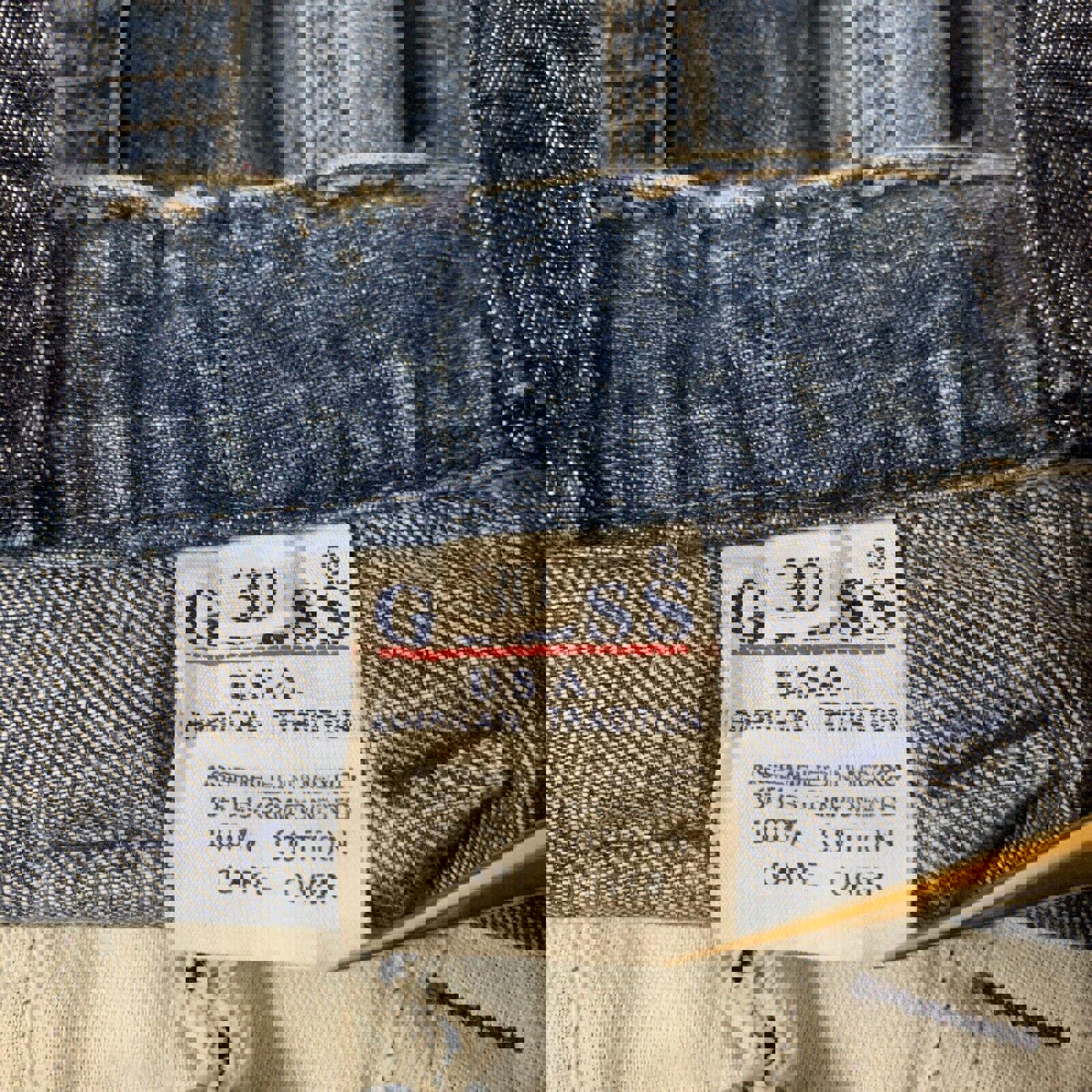 Guess Jeans Authentic Indigo Denim Tote Youth Shoulder Bag Handcrafted Vintage