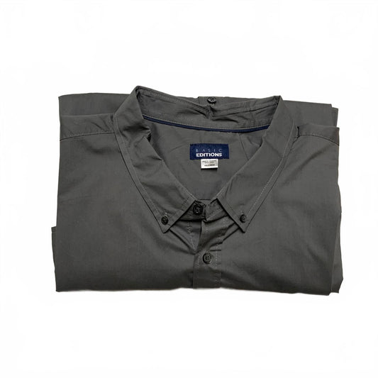 Basic Editions Men’s 4XLT Charcoal Gray Classic Button-Up Shirt