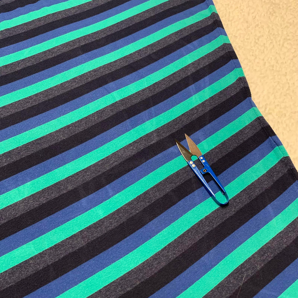 Falda midi convertible a vestido vintage Matty M para mujer, talla S, azul y verde a rayas