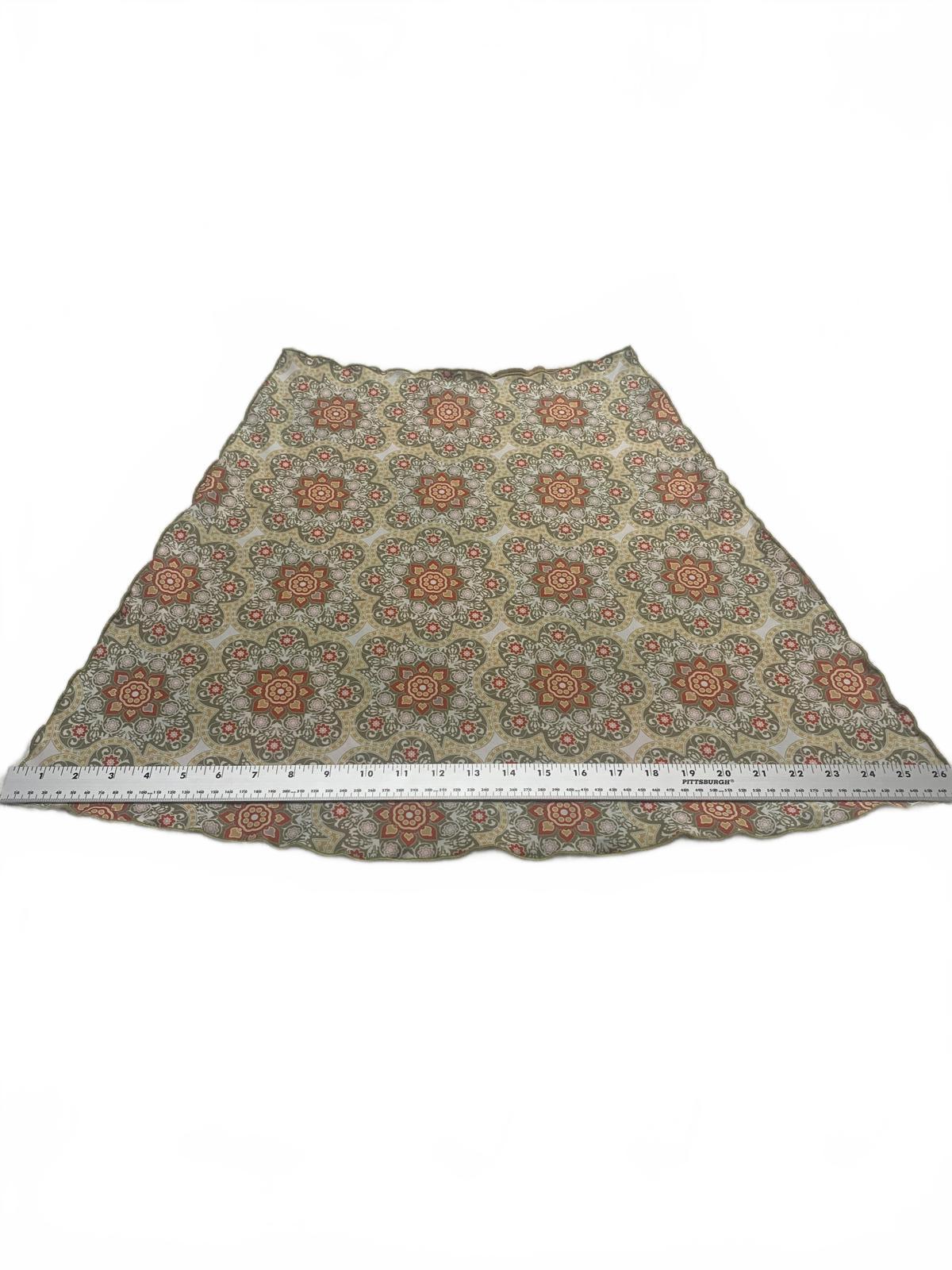 Haystacks Sz M Colorful Chic Floral Boho Artwear Reversible A- Line Skirt USA