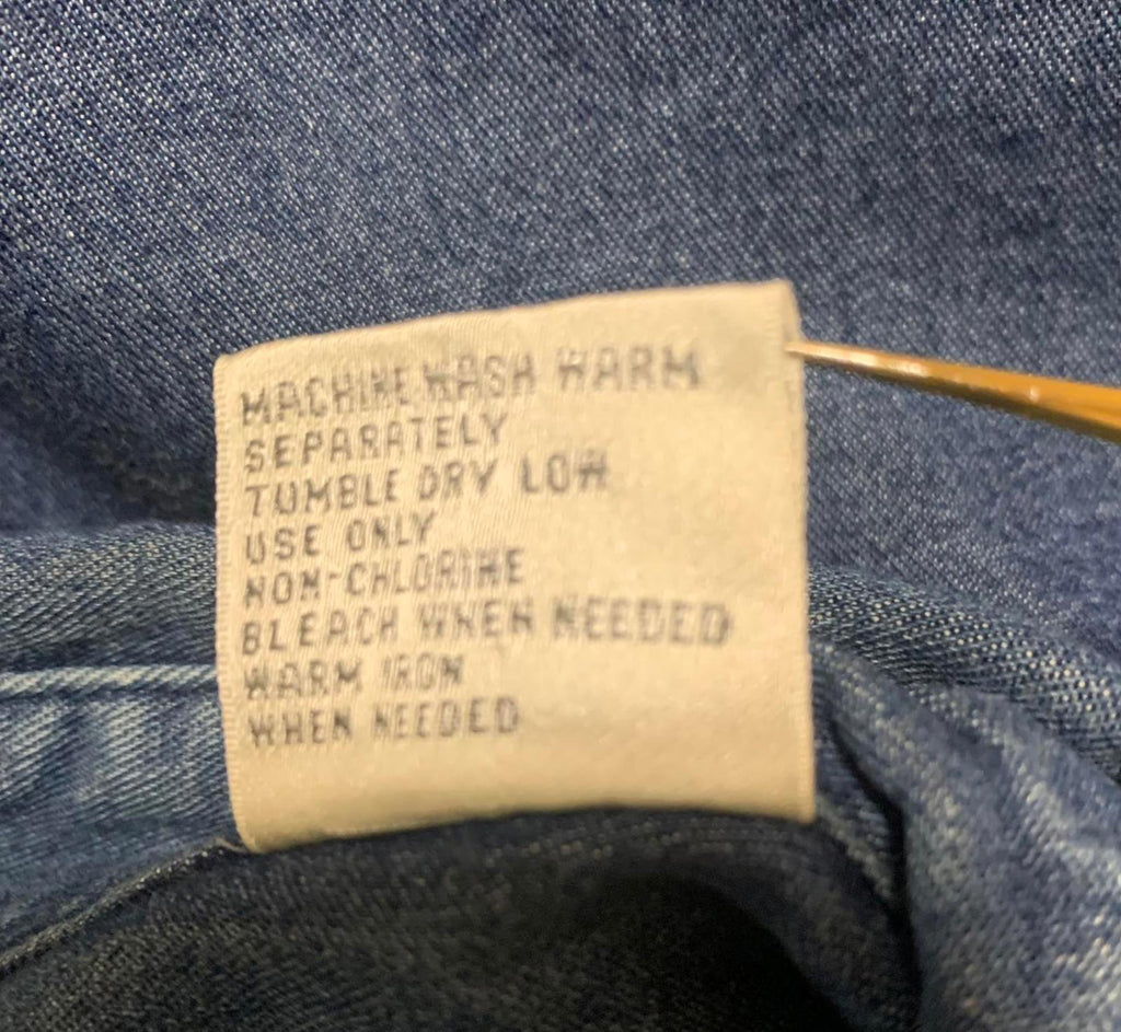 Camisa vaquera clásica VTG de los años 90 de Bill Robinson para hombre, talla M, fabricada en Hong Kong.