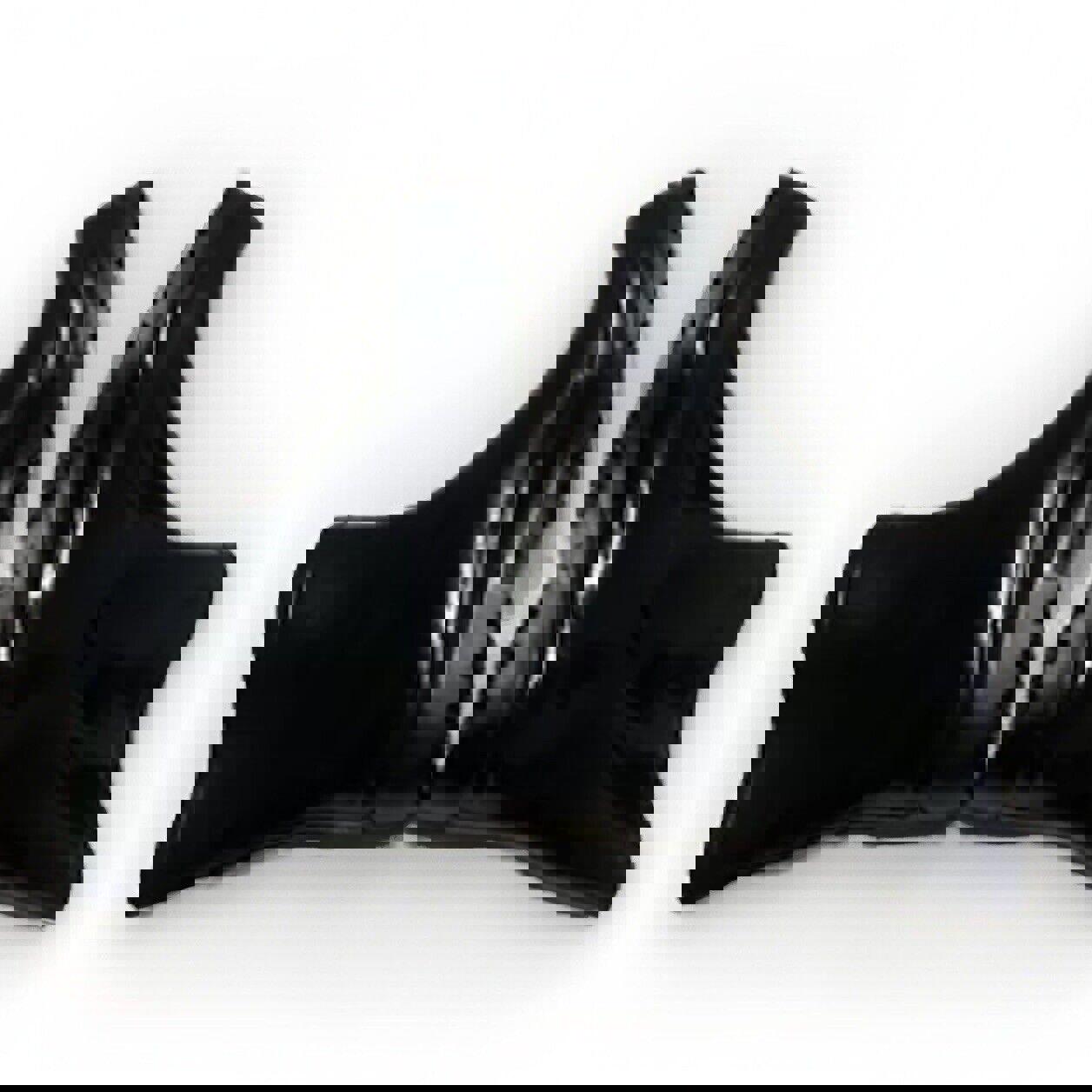 DEW Rubber Sole Rain Women's Boots Sz 11 Shiny Black Ankle Height Buckle Pull-on