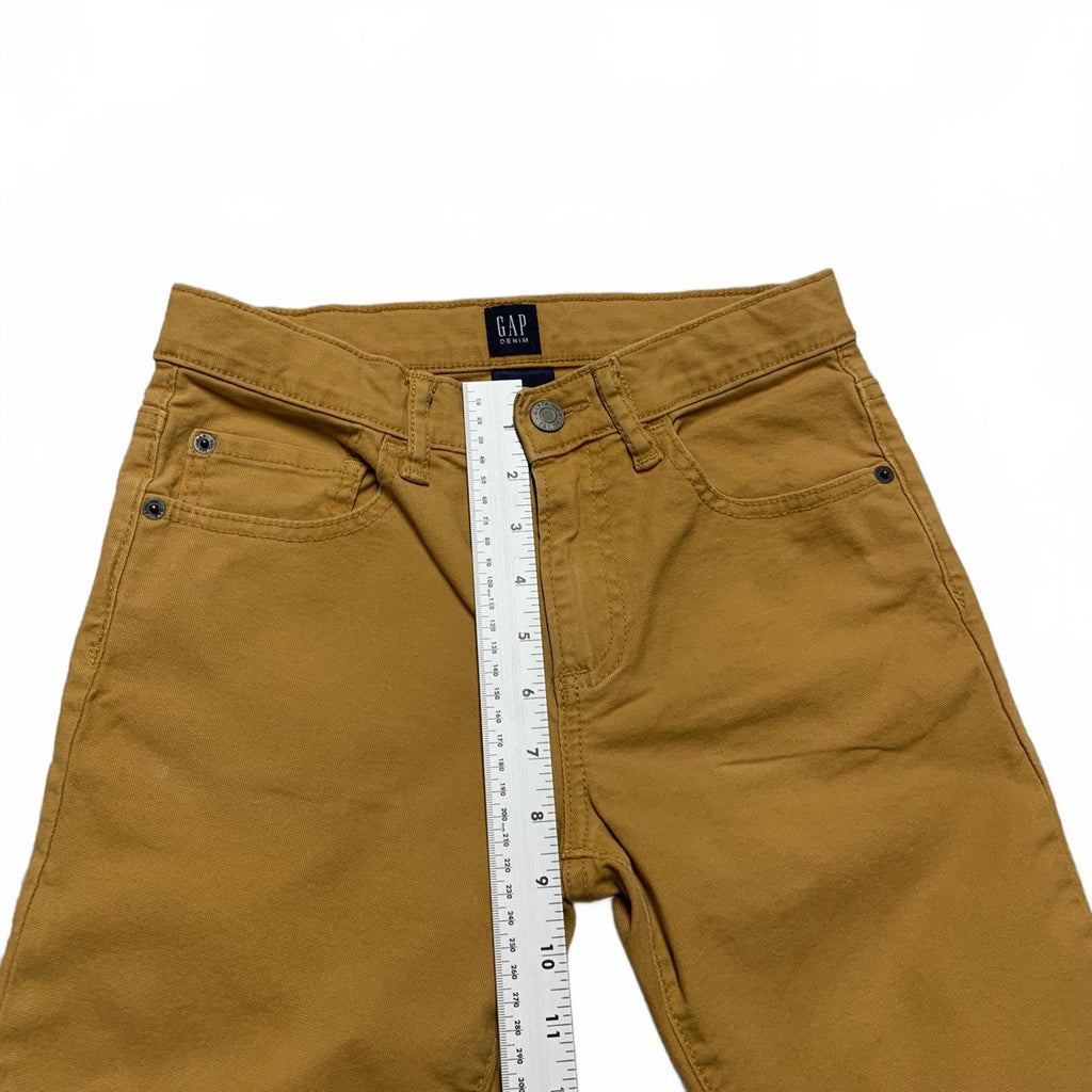 Vaqueros ajustados elásticos amarillos GAP Denim para niños, talla 12 R, 25 x 26