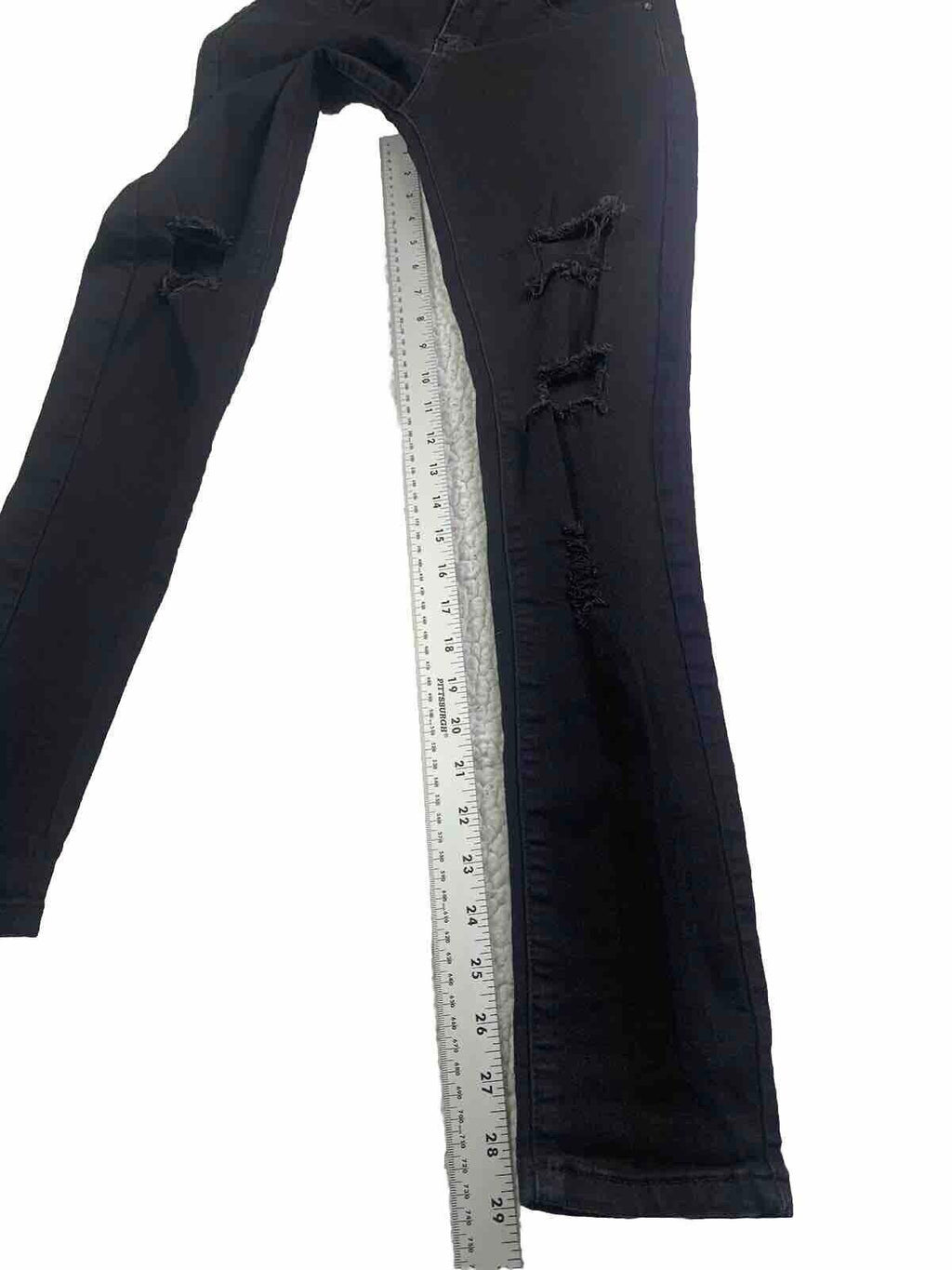 Pantalones vaqueros Monkey Ride Juniors Talla 3/29 Negros Ajustados Desgastados