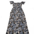 Aqua Womens Sz M Floral Print Maxi Dress Short Sleeve Rayon