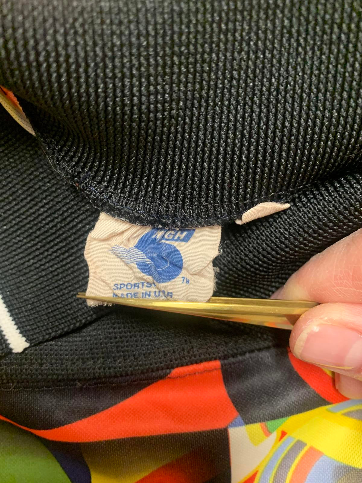 Camiseta de fútbol vintage High 5 Sports, manga larga, talla grande, juvenil, con estampado abstracto