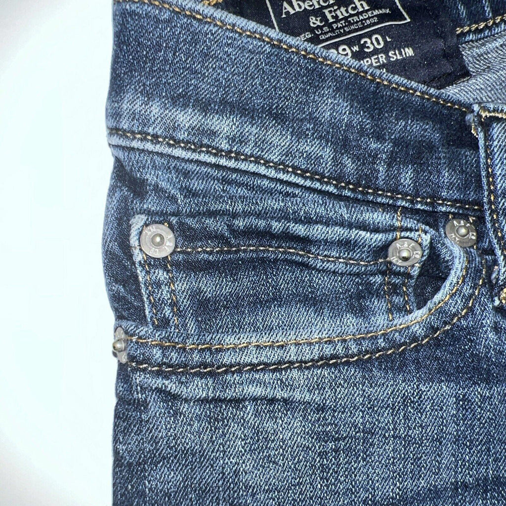 Vaqueros Abercrombie and Fitch W29 L30 Azul Super Slim Stretch