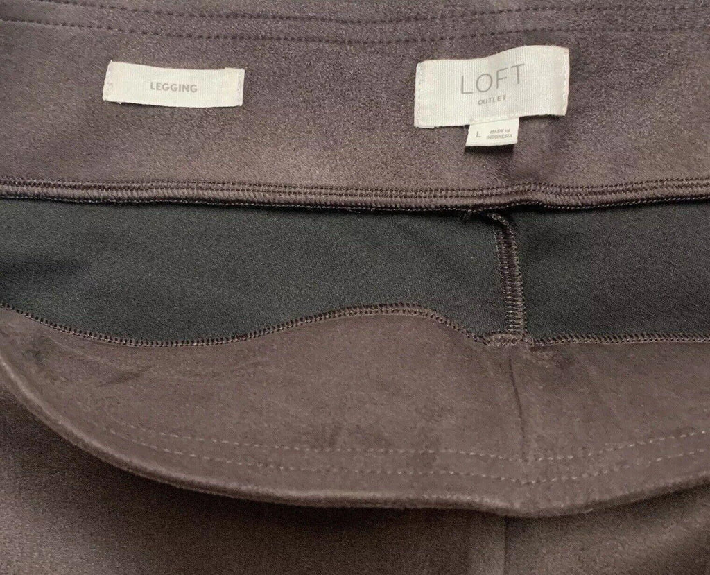 Pantalones elásticos tipo leggings marrones para mujer talla L de LOFT Outlet