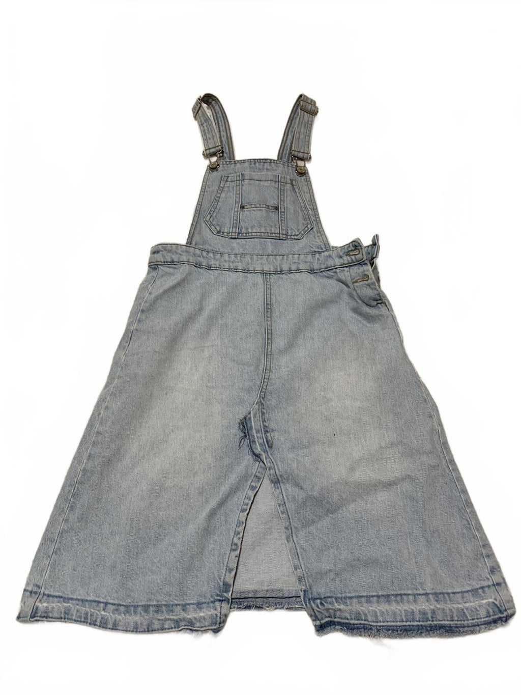 Falda vaquera desgastada con lavado claro y dobladillo deshilachado de Zara para niñas, talla 13/14