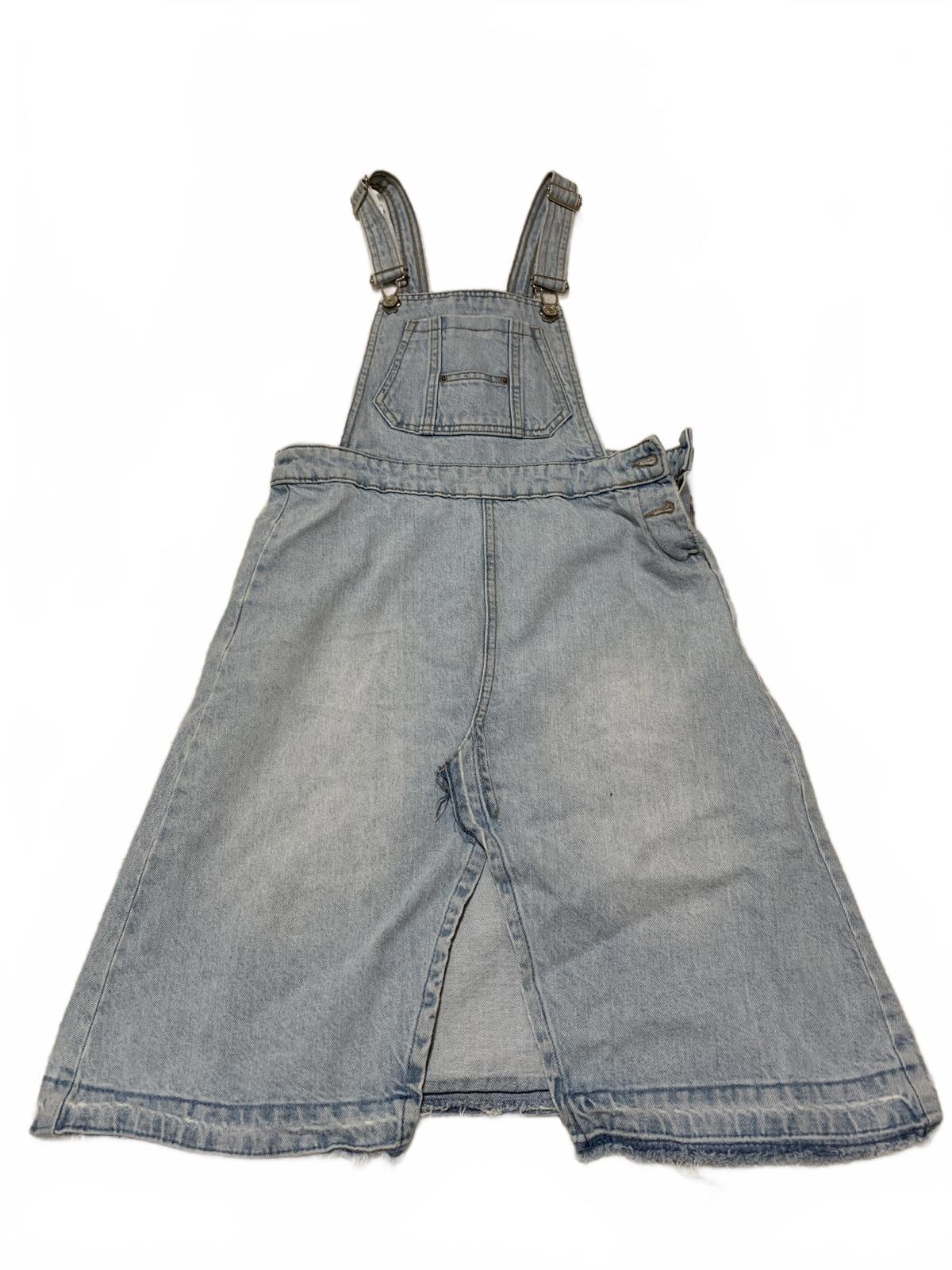 Falda vaquera desgastada con lavado claro y dobladillo deshilachado de Zara para niñas, talla 13/14