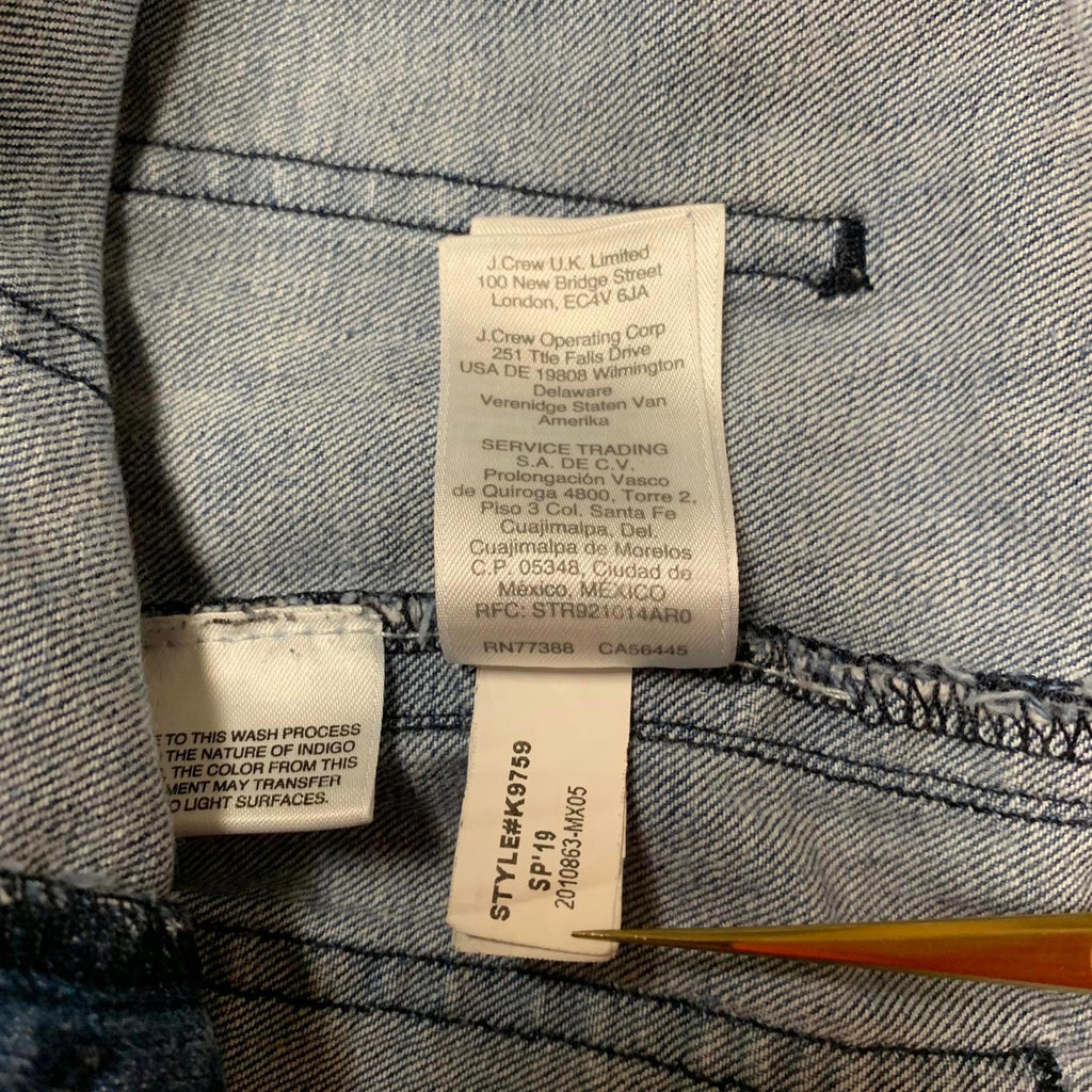 Shorts vaqueros de cintura alta con botones y bragueta de J. Crew para mujer, talla 29