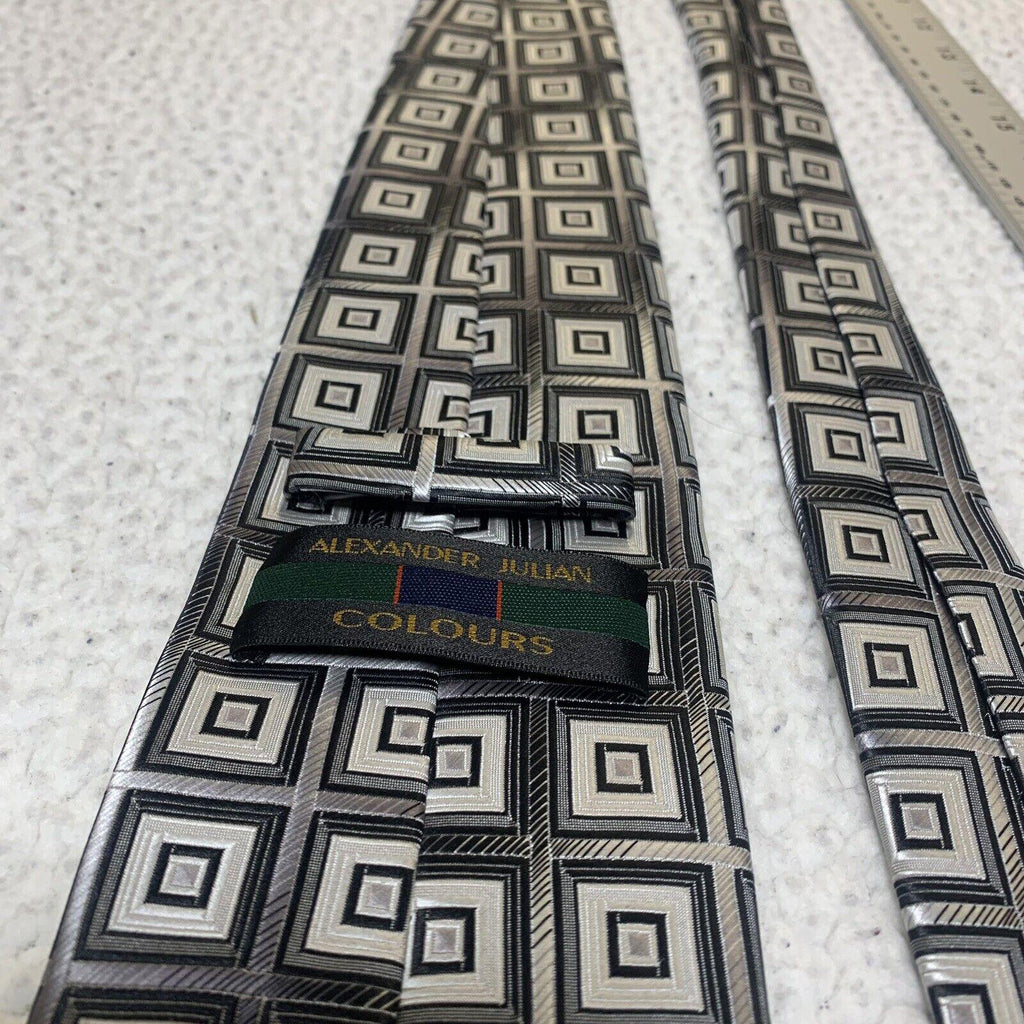 Corbatas con estampado geométrico para hombre Alexander Julian Colorirá, rojo y negro, lote de 2