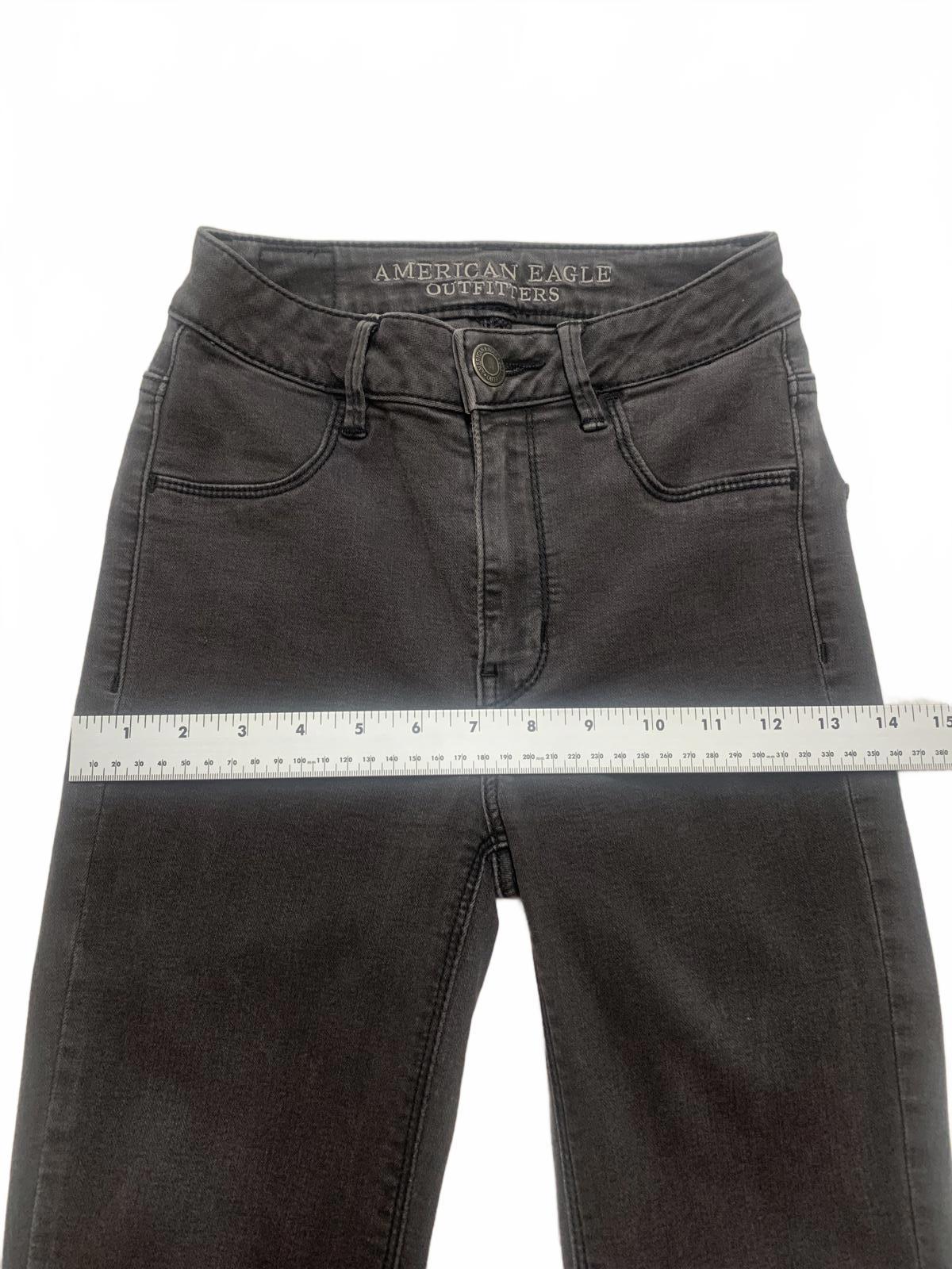 Vaqueros ajustados negros ajustados elásticos de 22 x 28 para mujer de American Eagle Outfitters, talla 00