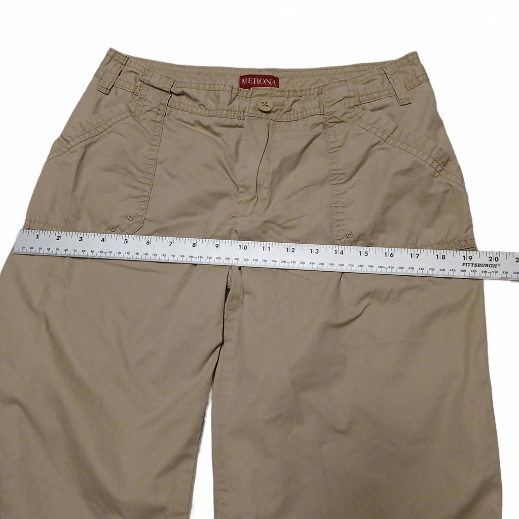 Merona Capris cómodos de algodón beige tostado para mujer talla 4, 29,5 x 20,5