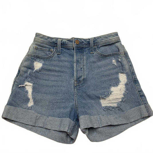 Hollister Ultra High-Rise Mom Shorts Sz 1 W25 Distressed Blue Wash