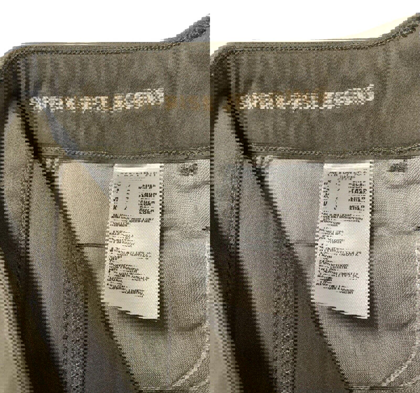 Jeggings elásticos de tiro alto superalto de American Eagle para mujer, talla 2 regular, color verde grisáceo