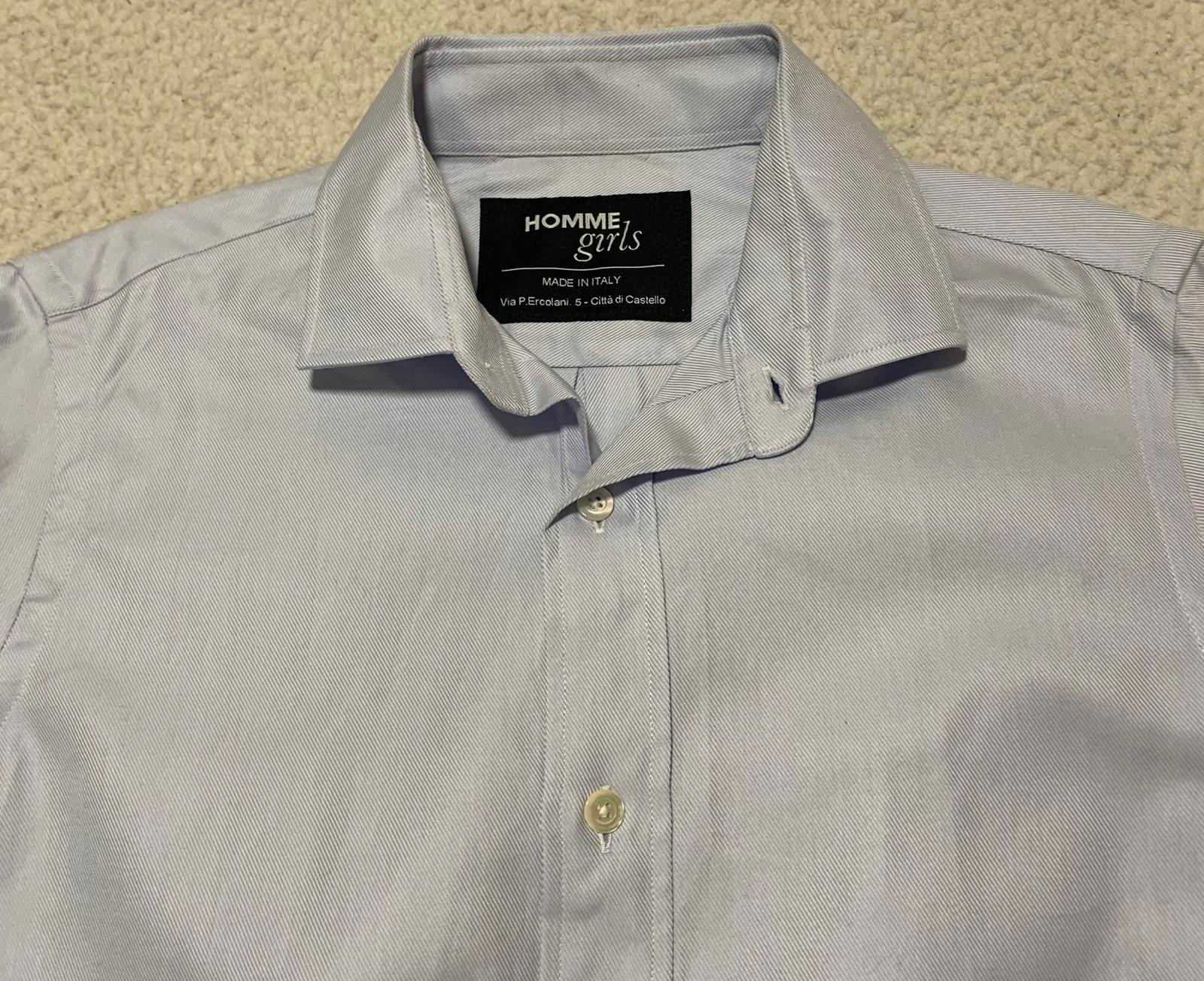 Hommegirls Women's Size Small Chambray Blue Cropped Button-Up Shirt