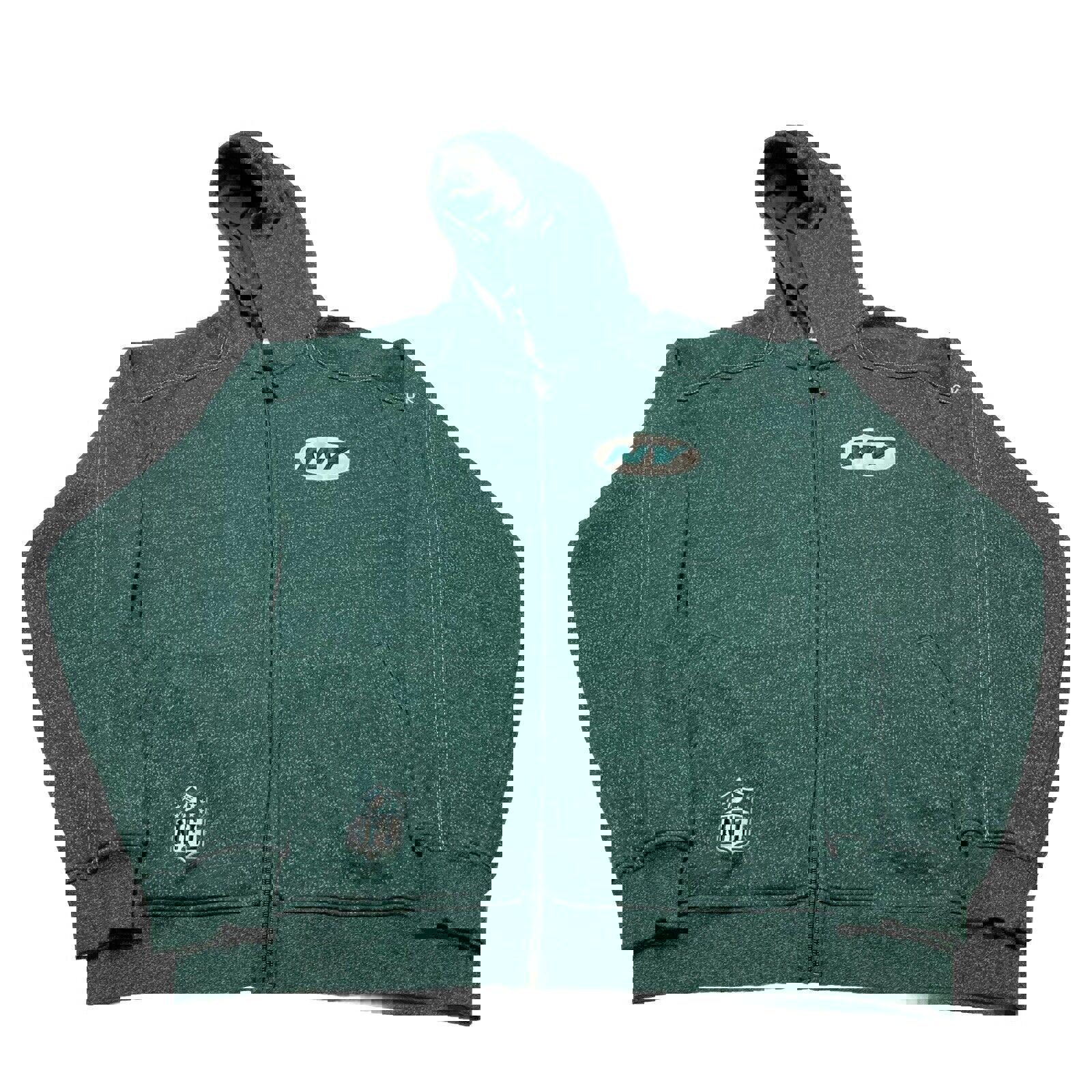 Sudadera con capucha y cremallera completa Reebok On Field New York NFL para hombre, color verde, talla M