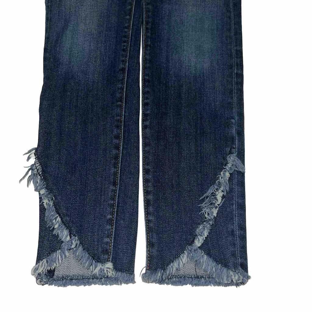 Vaqueros ajustados VIGOSS Marley para mujer, 25 x 26, de tiro medio desgastados en azul