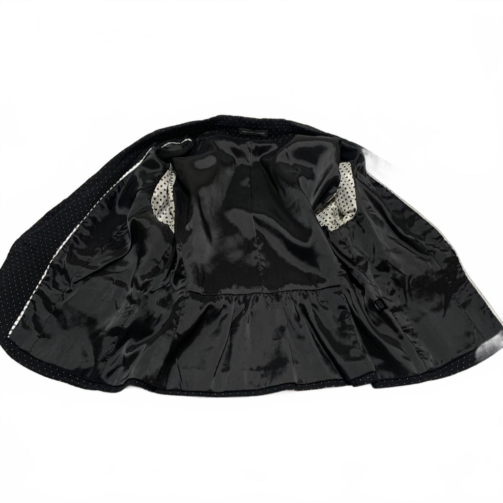 Express Design Studio Women's Size 12 Black White Polka Dots Blazer Satin Lining