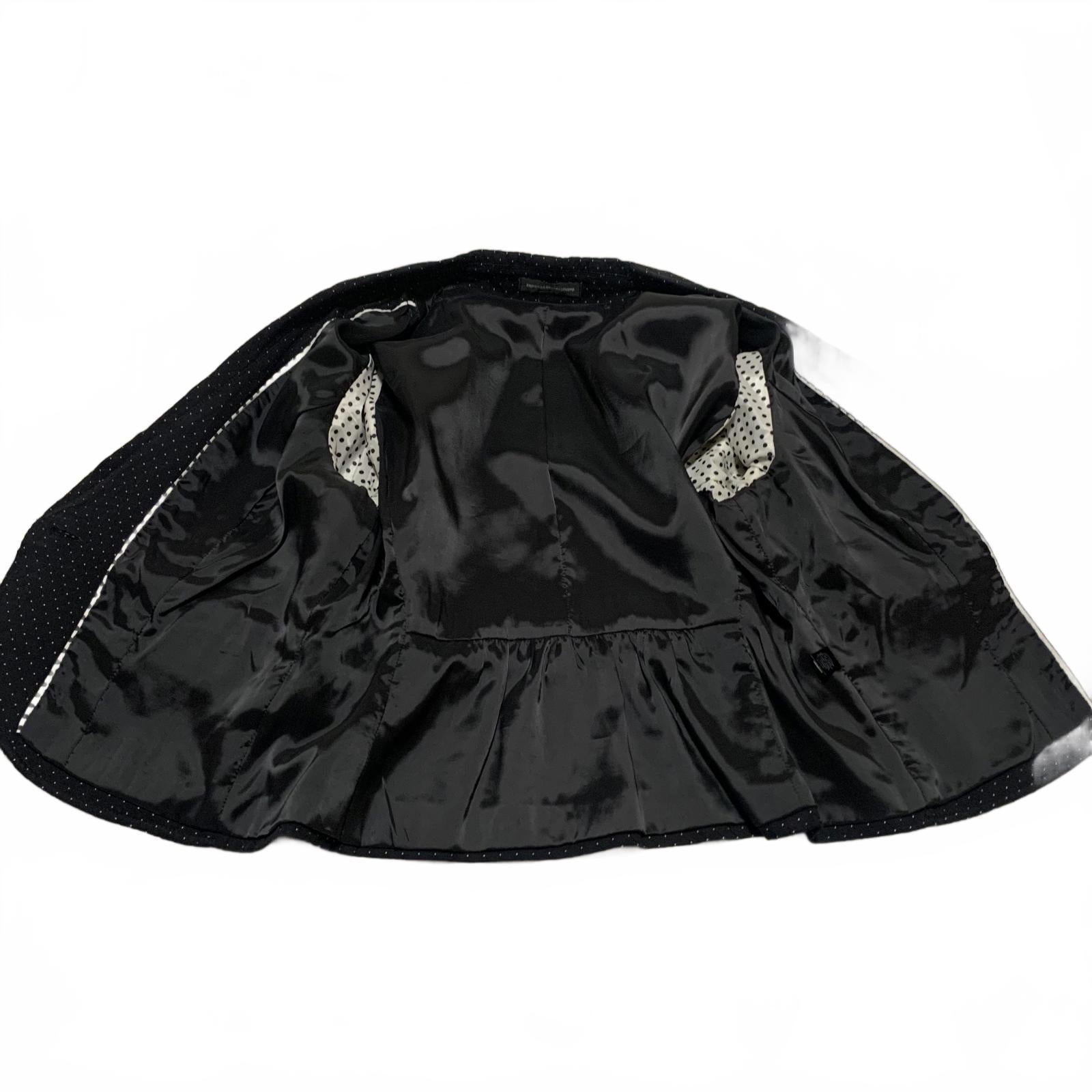 Blazer de lunares blancos y negros con forro de satén para mujer, talla 12, Express Design Studio