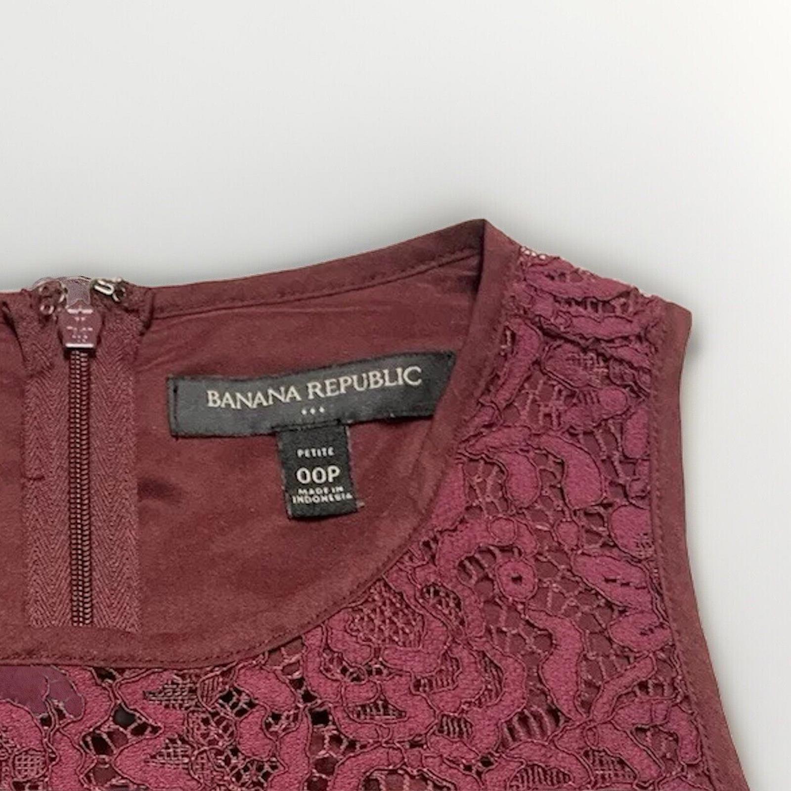 Vestido estilo imperio con encaje burdeos, talla 00P de Banana Republic Juniors