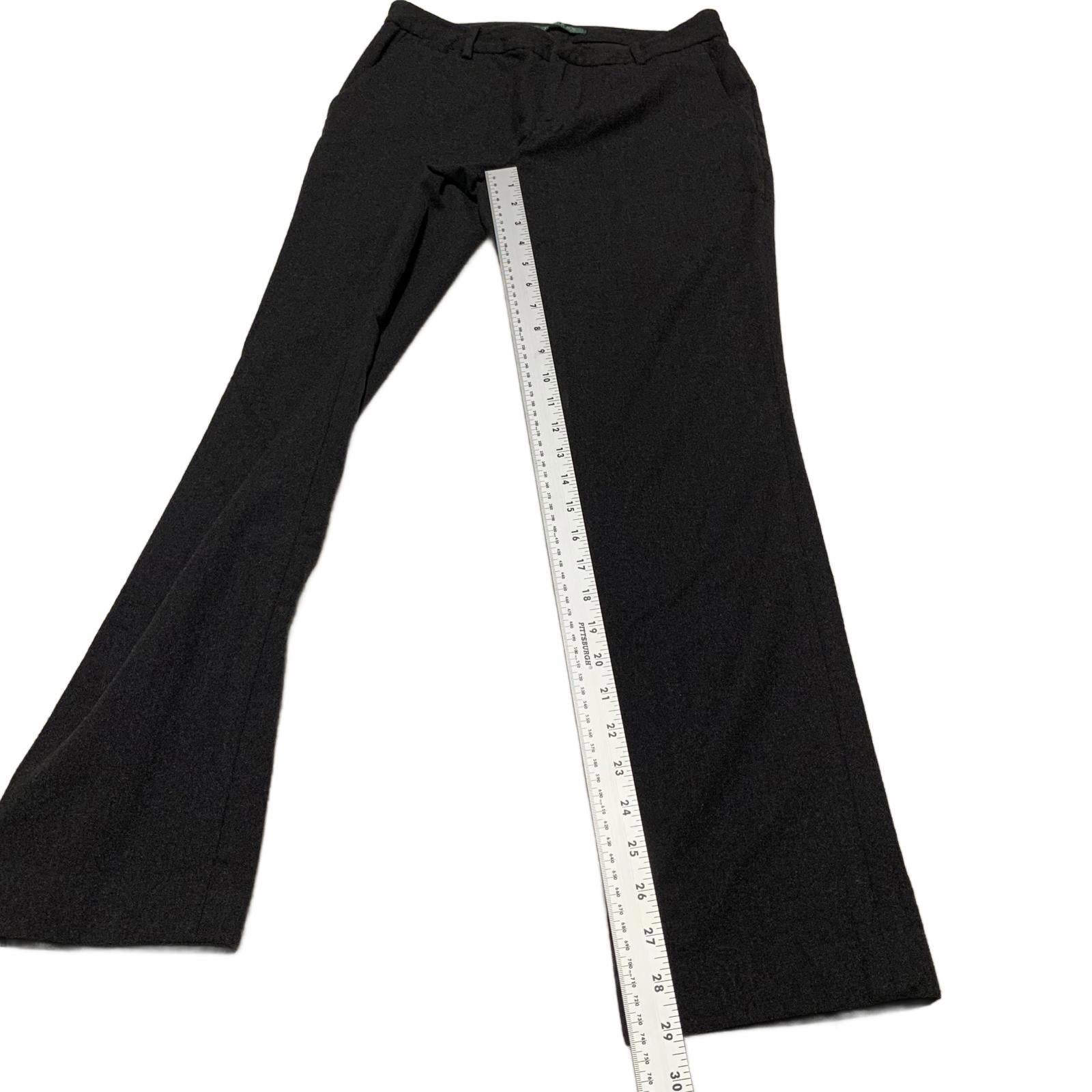 Pantalones de vestir de lana gris carbón Lauren Ralph Lauren para mujer, talla 2P, talla pequeña, ancho 27 x 29