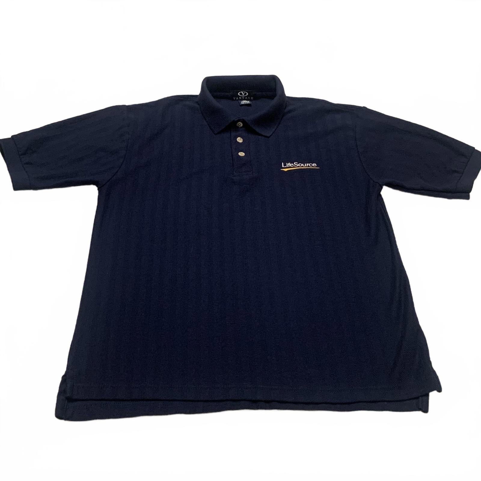 Polo Vantage azul marino talla mediana para hombre, 100 % algodón peinado