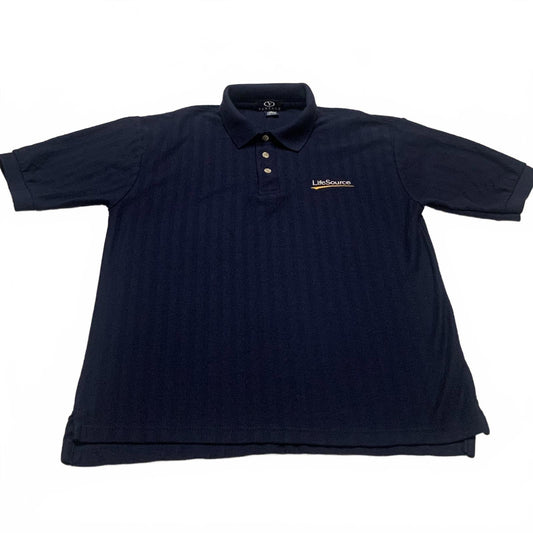 Vantage Men's Size Medium Navy Blue Polo Shirt 100% Combed Cotton