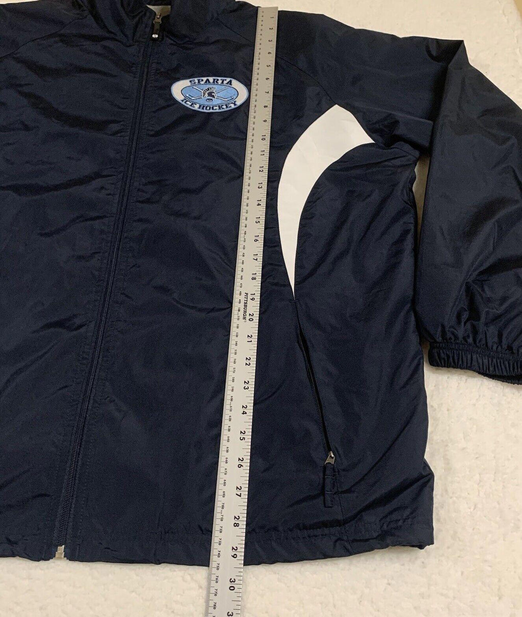 Chaqueta cortavientos con forro Holloway para hombre, talla L, azul marino, Sparta, hockey sobre hielo, cremallera completa