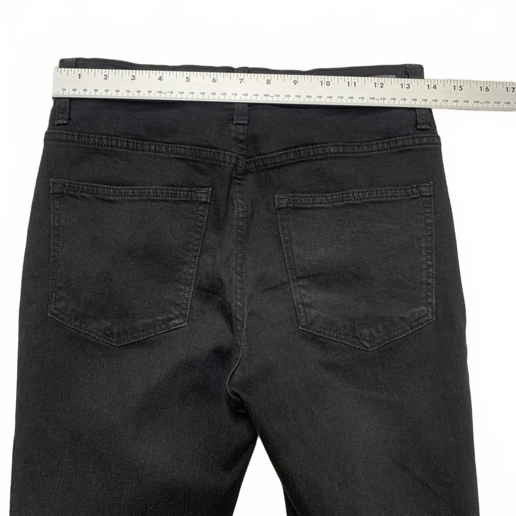 Adelanto de los jeans con cordones laterales lavados en negro, talla 7 para jóvenes, 27.5 x 27