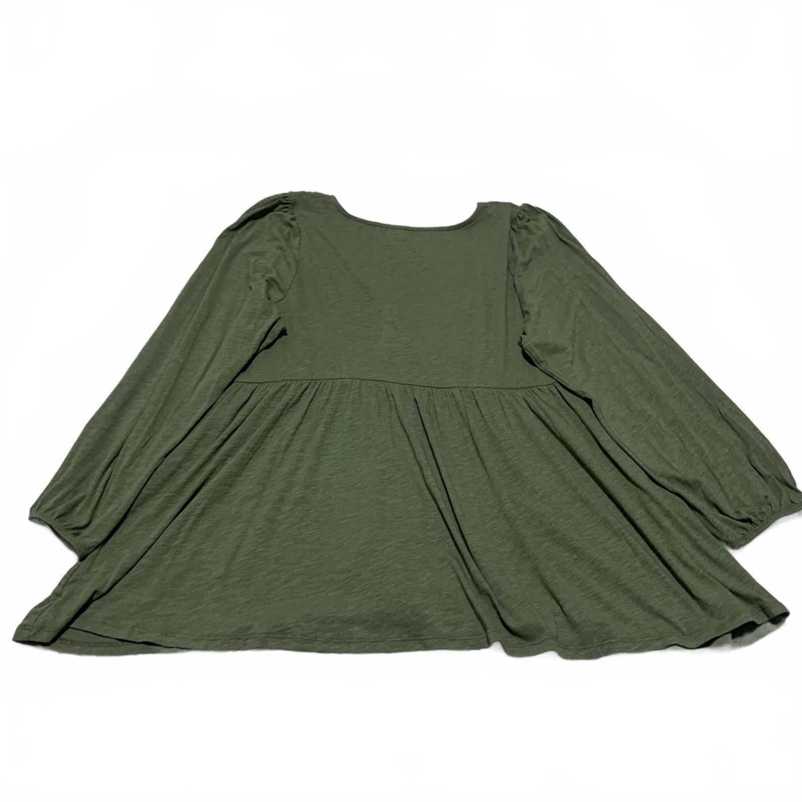 Camiseta de jersey flameado supersuave Torrid para mujer, talla 2, verde oliva