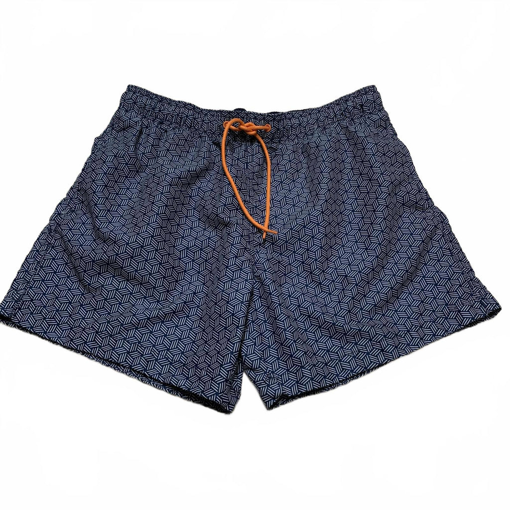 Bañador tipo bóxer con estampado geométrico azul marino para hombre de H&amp;M, talla M, talla 30