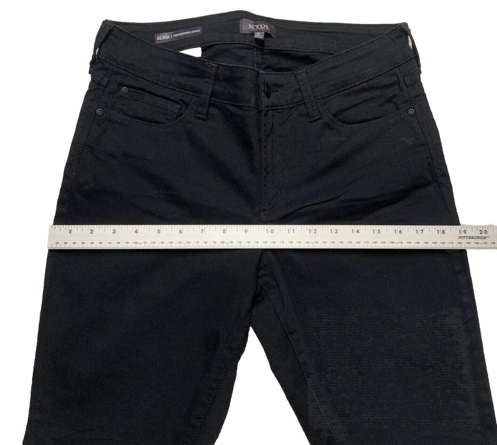 Vaqueros negros NYDJ talla 6 para mujer, pierna recta, tecnología Lift Tuck y elásticos