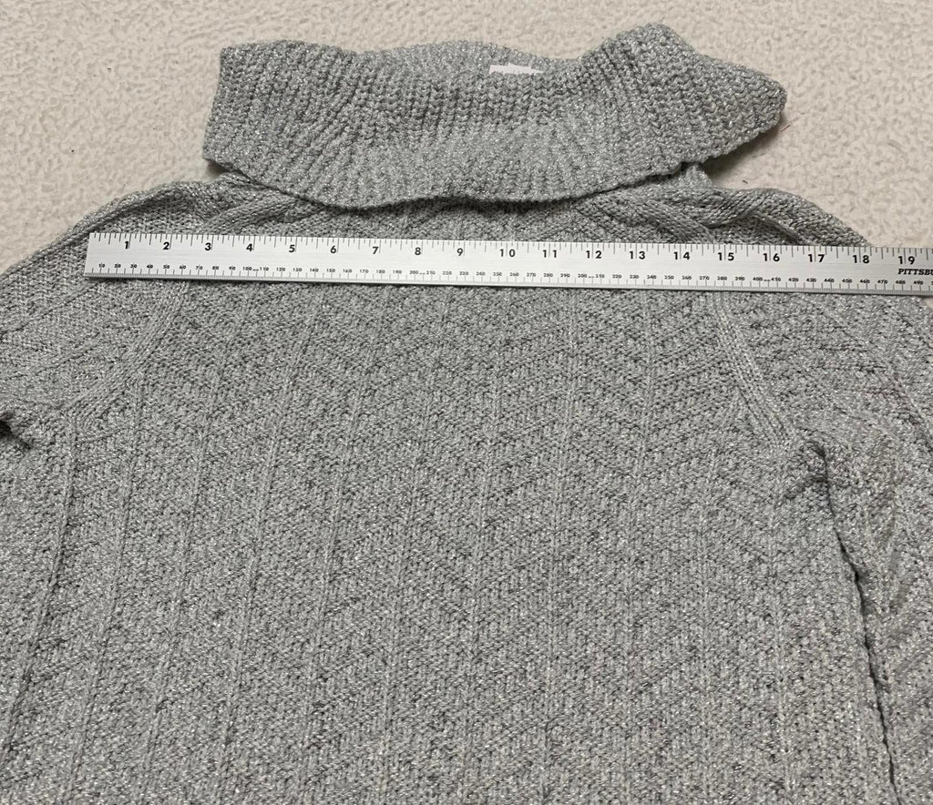 Suéter de punto cable gris con cuello vuelto para mujer, talla mediana, del mercado negro de la Casa Blanca