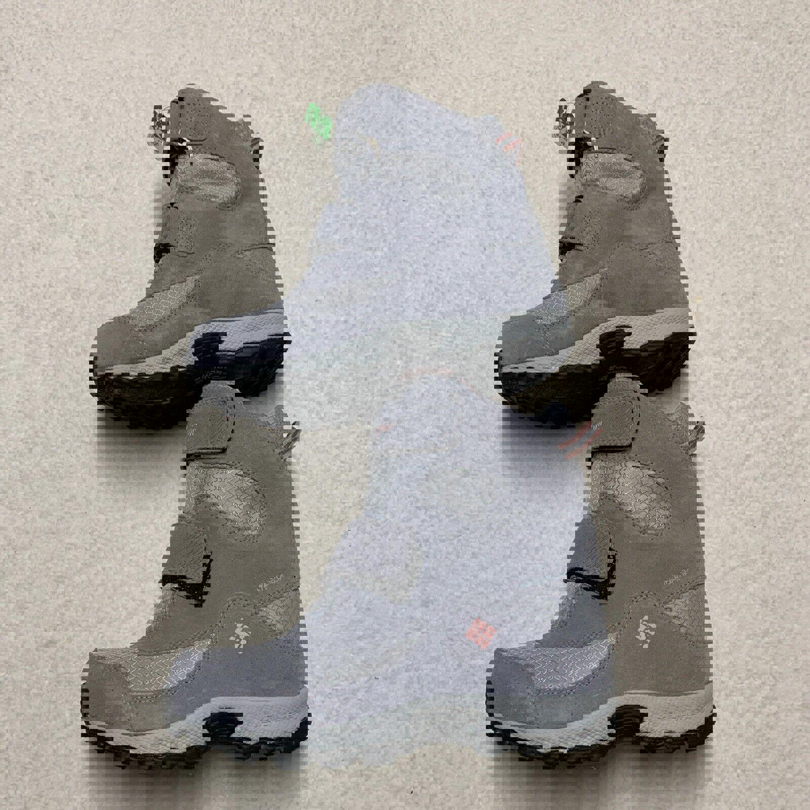 Botas de nieve Columbia para jóvenes, talla 5, impermeables, de invierno, Omni-Grip, gris y rosa