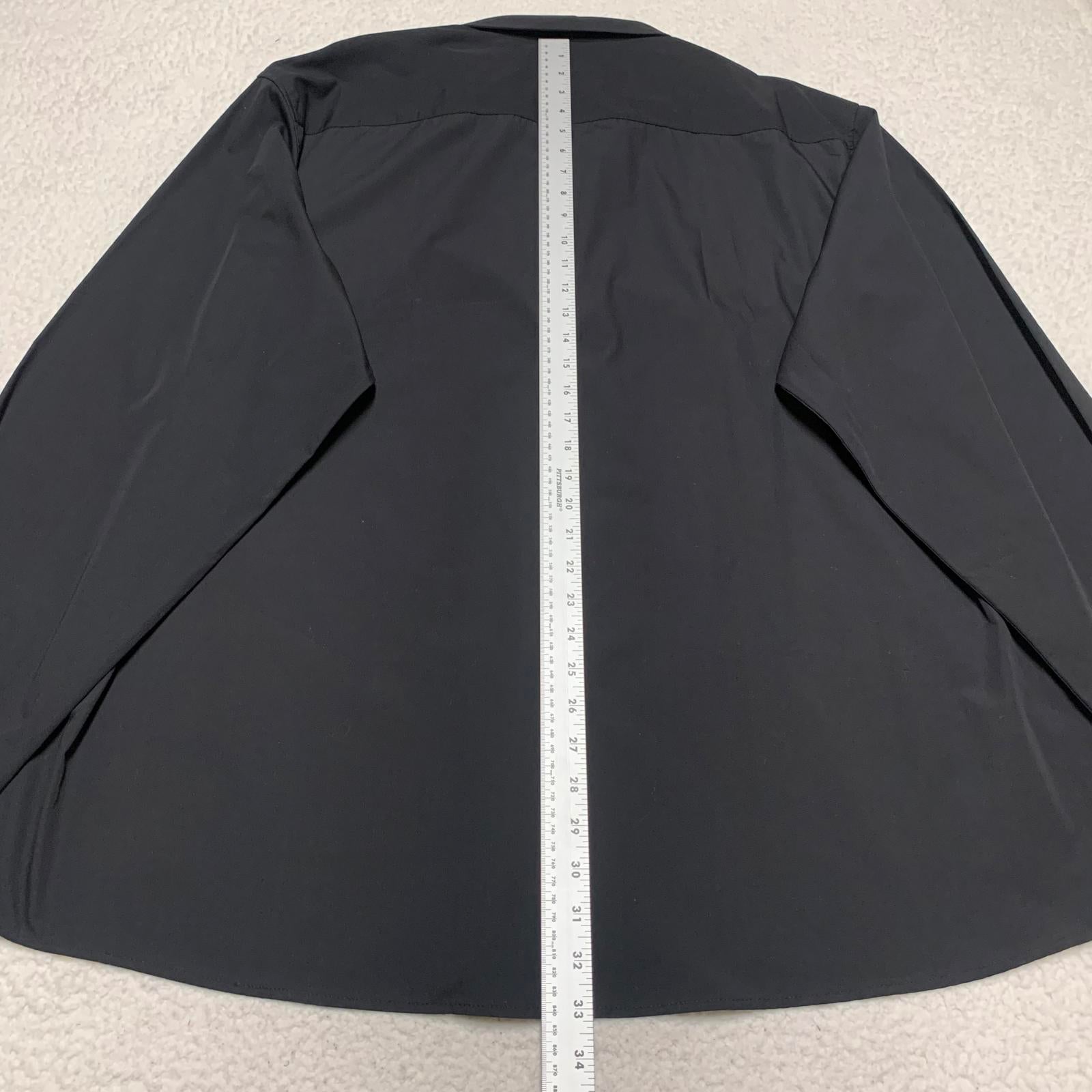 Camisa de manga larga con botones negra Paul Jones para hombre, talla 4XL