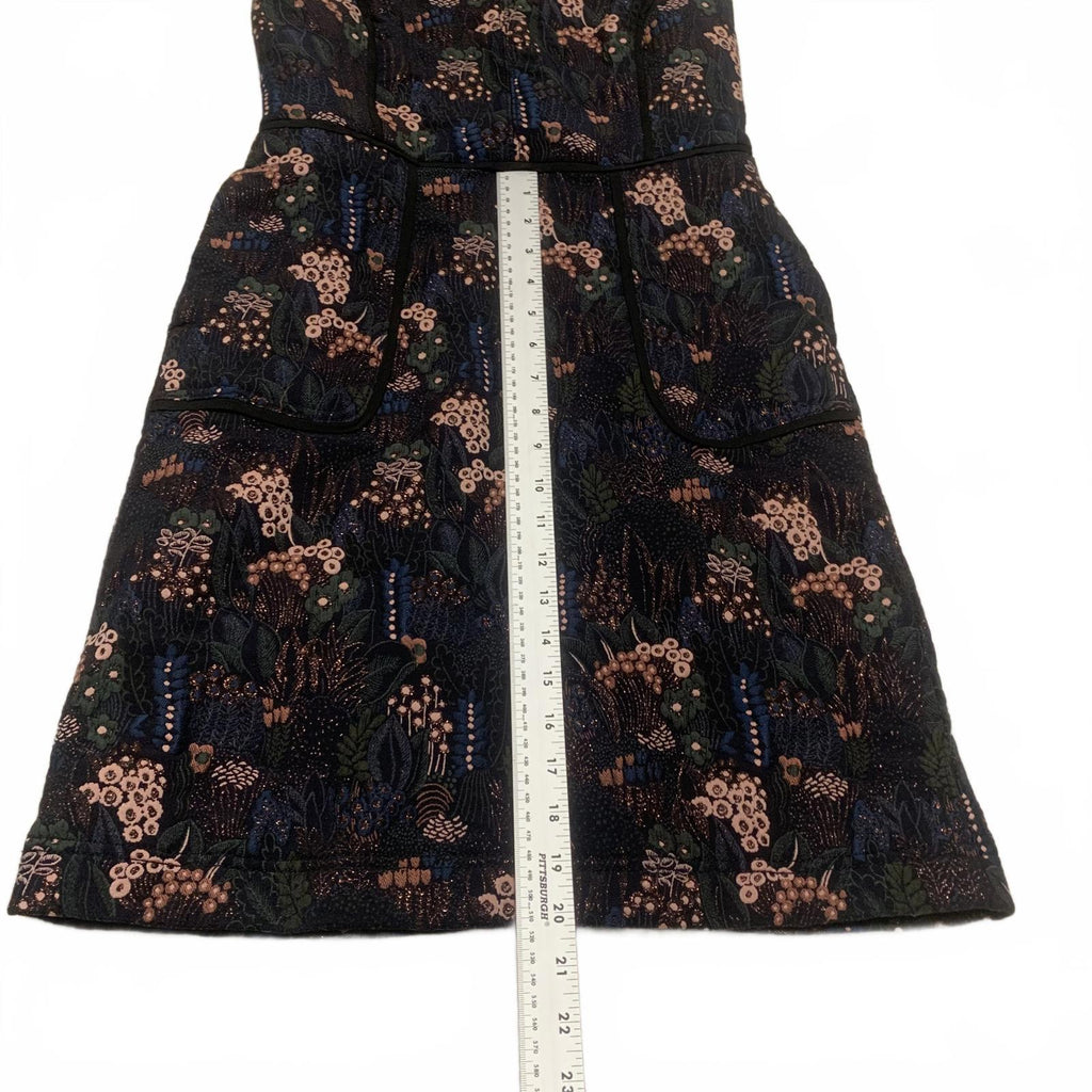 Vestido mini sin mangas con estampado floral negro de Ann Taylor Petite para mujer, talla 0P